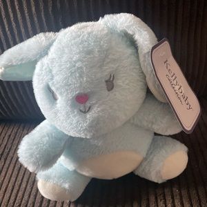 Kelly Baby Cuddle baby Blue Bunny Rabbit Rattle Plush  Toy New stuffed animal
